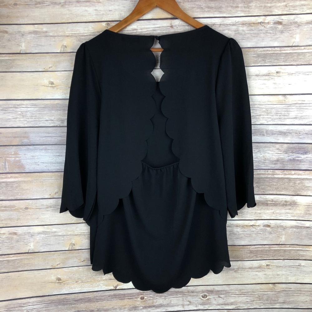 Stitch Fix | Violeta Scalloped Open Back Top Sz MP - Picture 7 of 8